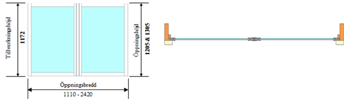 Ene. Fast Fönster 2-delad